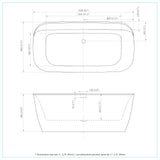 Panya-63-WHT Freestanding Bathtub