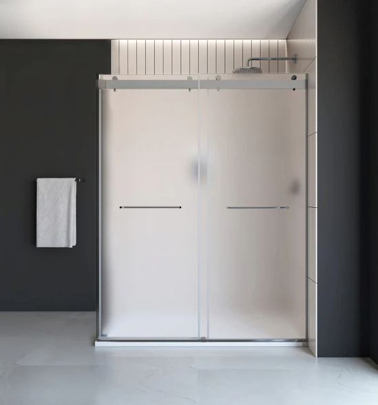 A&E Bath Flora 36x48 Frosted Glass Shower Kit