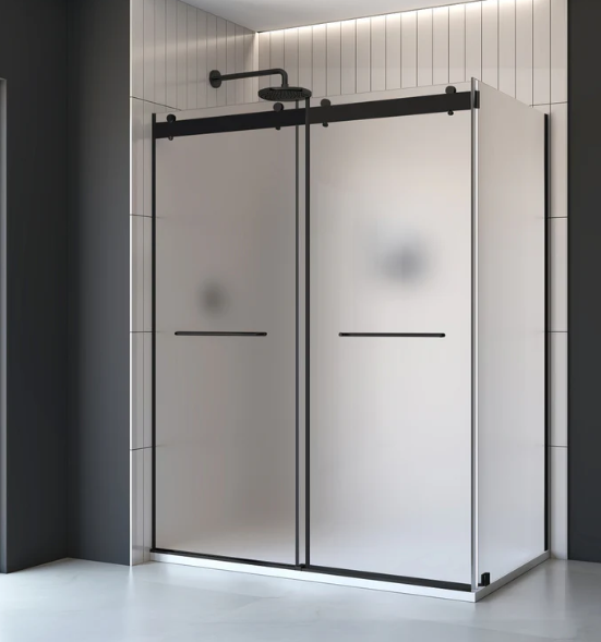 A&E Bath Flora 36x48 Frosted Glass Shower Kit