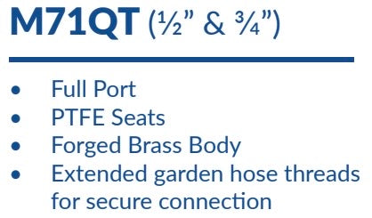 AV SignatureHD - Quarter Turn Hose Bibb MIP (M71QT 1/2"& 3/4") Box Qty: 25