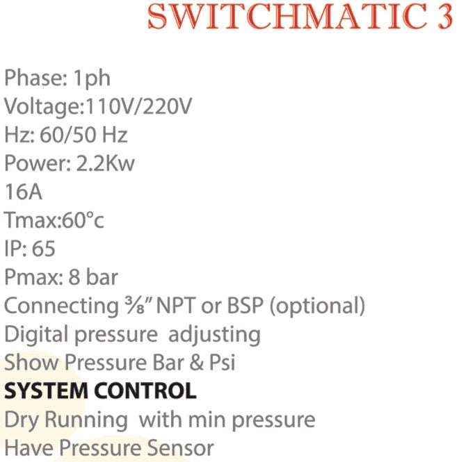 Gol SWITCHMATIC - 3 NPT 115/220V50/60HZ 2.2Kw