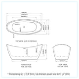 Jodie 59-BLK Freestanding Bathtub