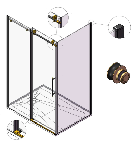 A&E Bath Melania 36x48 Shower Kit