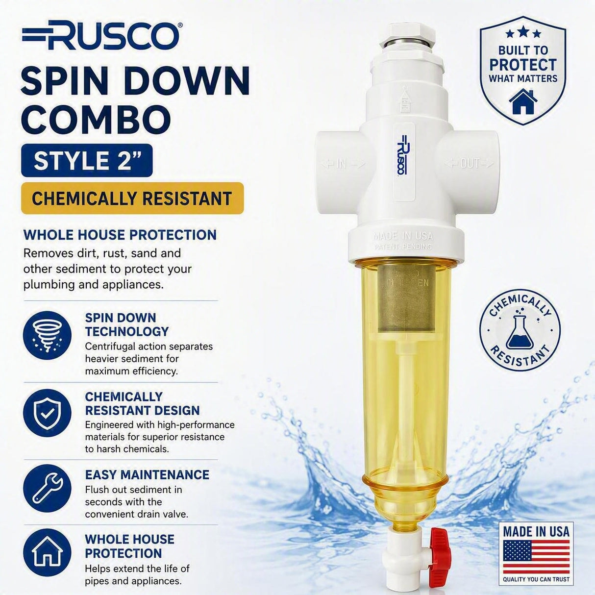 Rusco CF 2" Sediment Trapper Filter | Combo Style Sediment Filtration