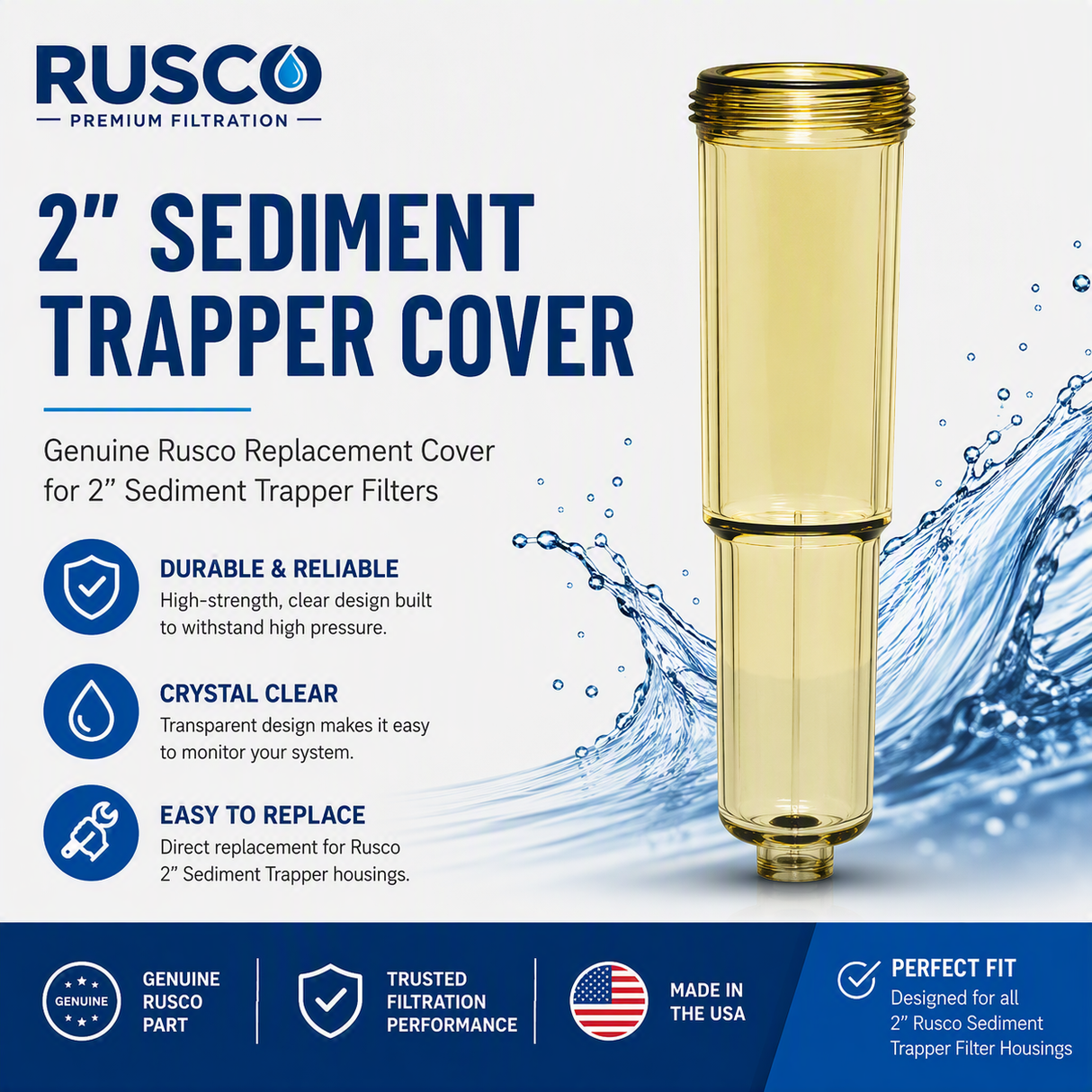 Rusco 2" Replacement Spin Down Covers | Replacement Sediment Trapper Filter