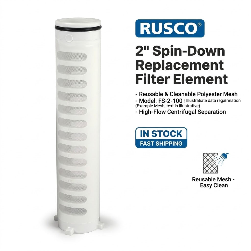 Rusco 2" Spin-Down Replacement Filter Elements - Polyester & Stainless Steel Screens
