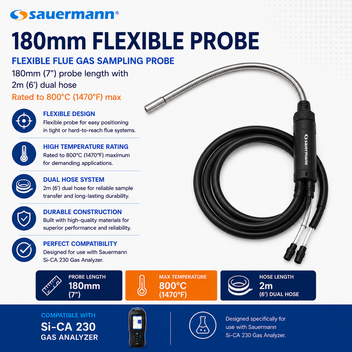 Sauermann 180mm Flexible Probe