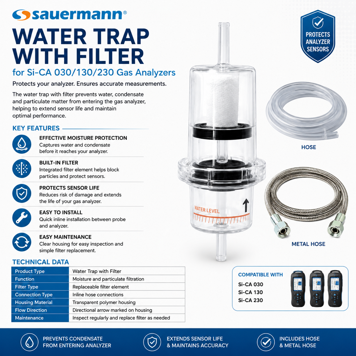 Sauermann Water Trap Assembly