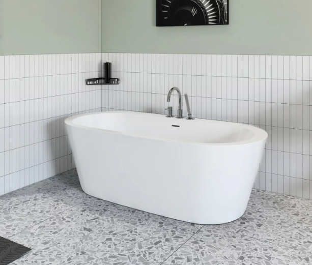 A&E Bath Luna Freestanding Deck Mount Acrylic Bathtub