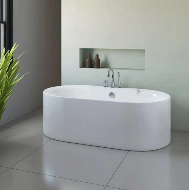 A&E Bath Harvey 59"/67" Freestanding Deluxe Family Acrylic Bathtub