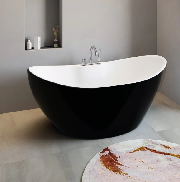 A&E Bath Stephanie Freestanding Deck Mount Acrylic Bathtub