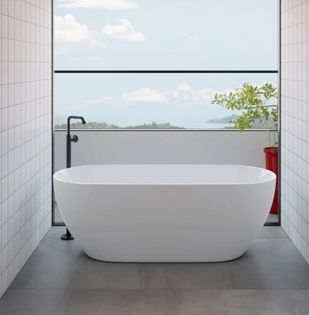 A&E Bath Lily 59"/67" Freestanding Deluxe Family Acrylic Bathtub