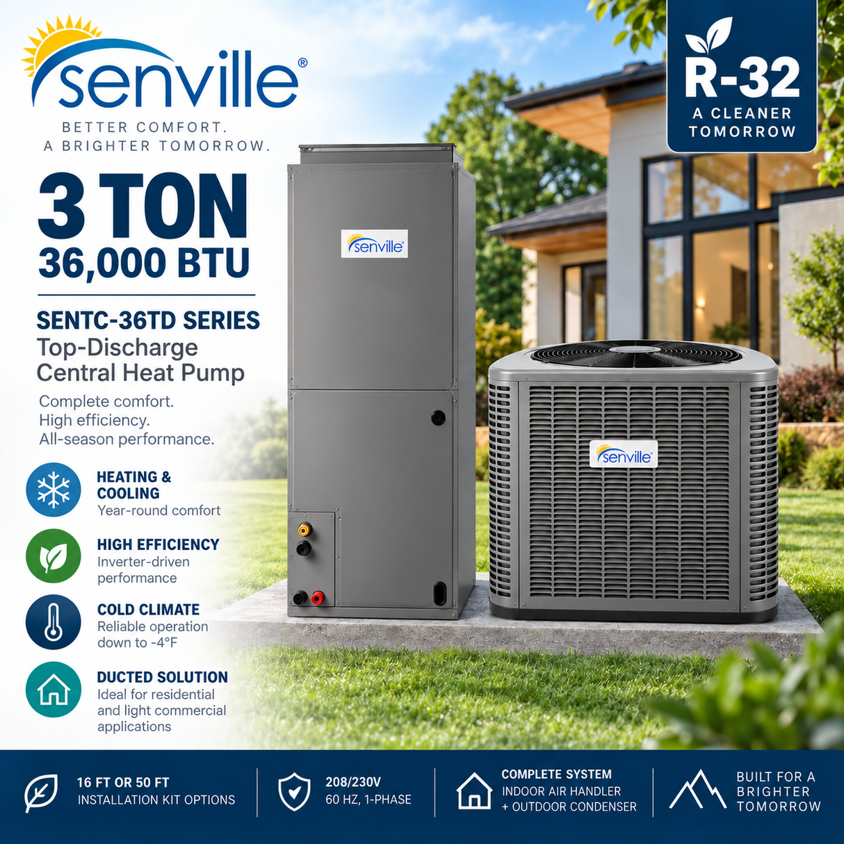 Senville SENTC Top-Discharge Central Heat Pump Systems | 2–5 Ton
