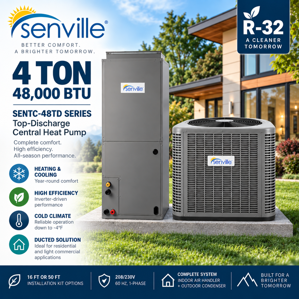 Senville SENTC Top-Discharge Central Heat Pump Systems | 2–5 Ton