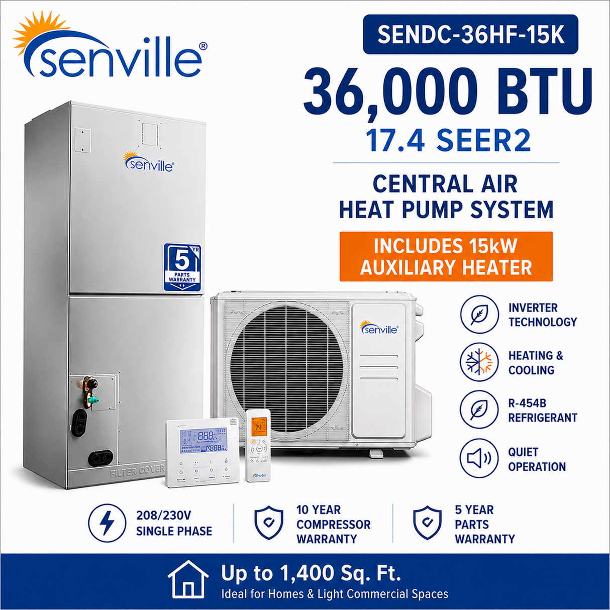 Senville SENDC Central Air Conditioner Heat Pump Systems