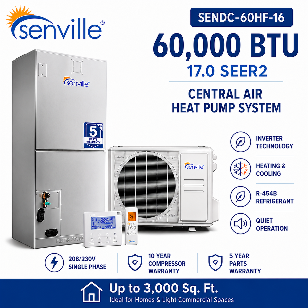 Senville SENDC Central Air Conditioner Heat Pump Systems