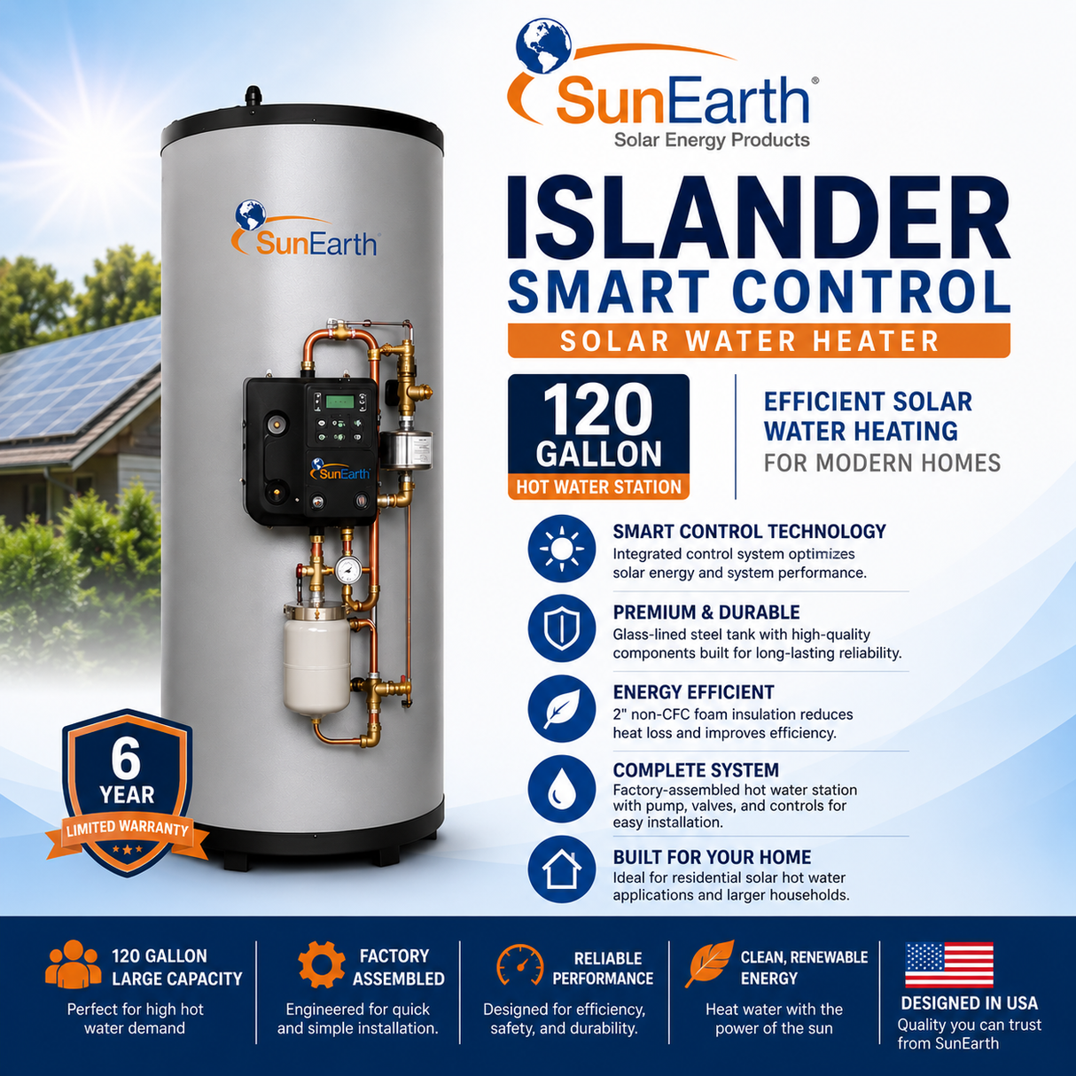 SunEarth Islander Smart Control Solar Hot Water Systems