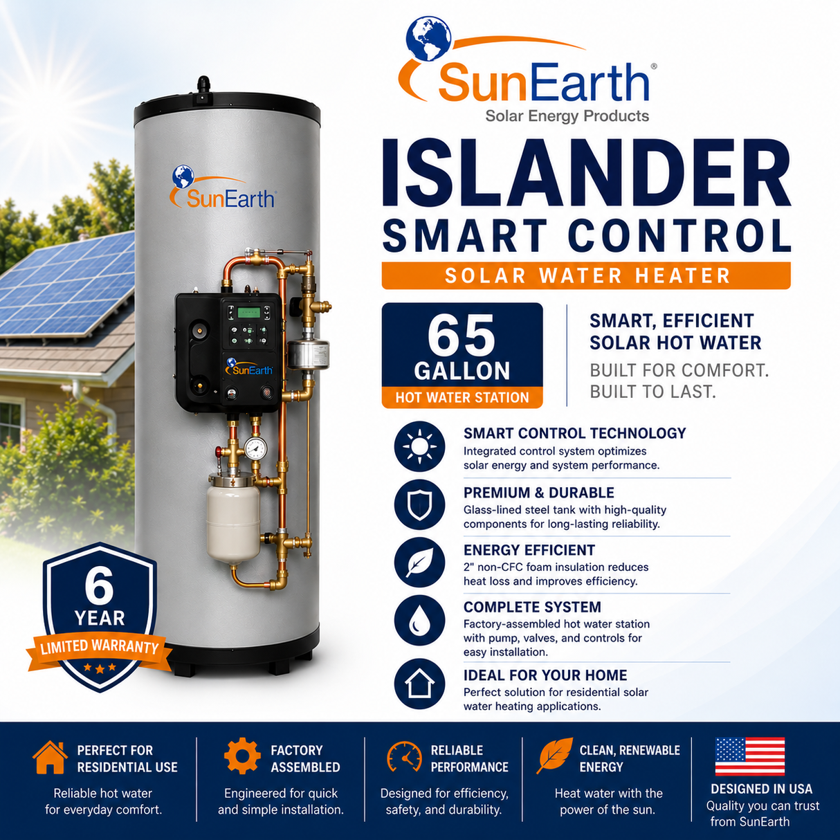 SunEarth Islander Smart Control Solar Hot Water Systems