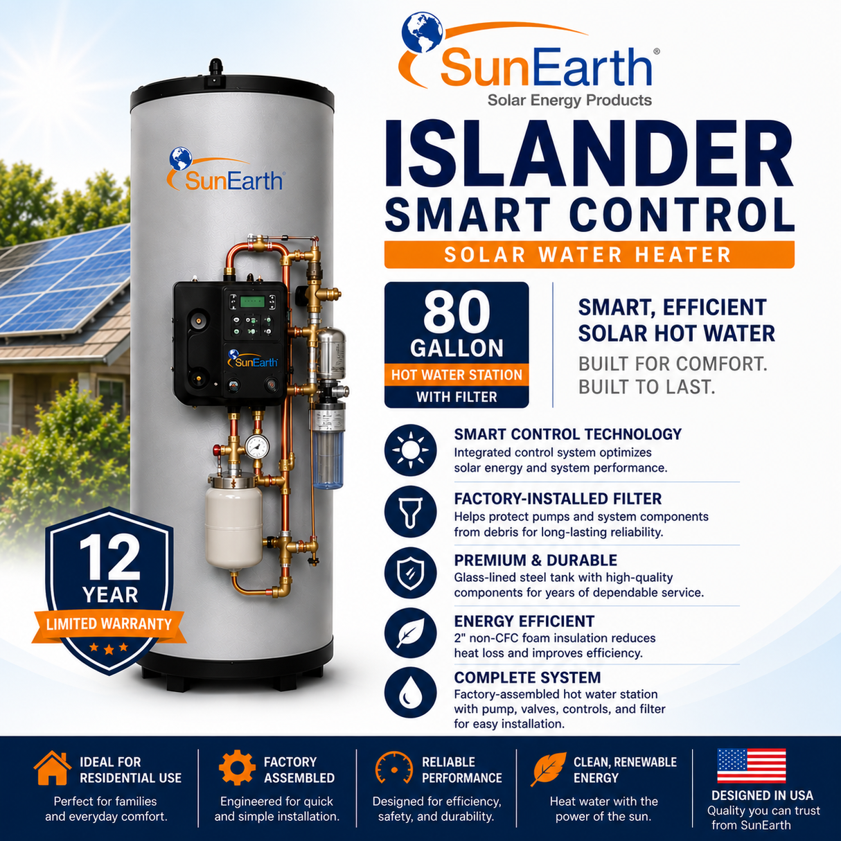 SunEarth Islander Smart Control Solar Hot Water Systems