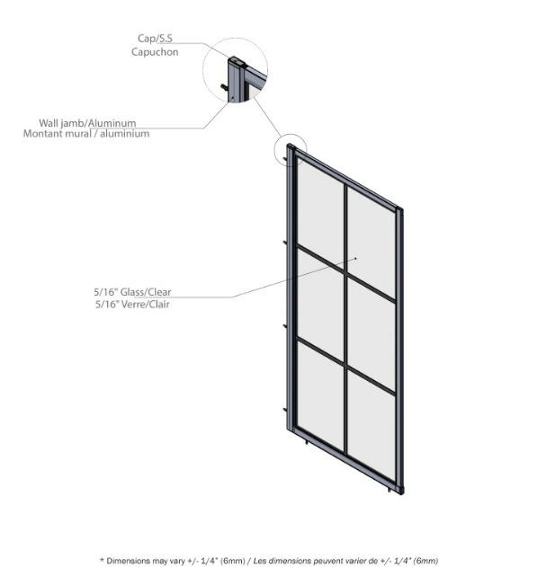 A&E Bath Leona 34 Walk In Shower Kit