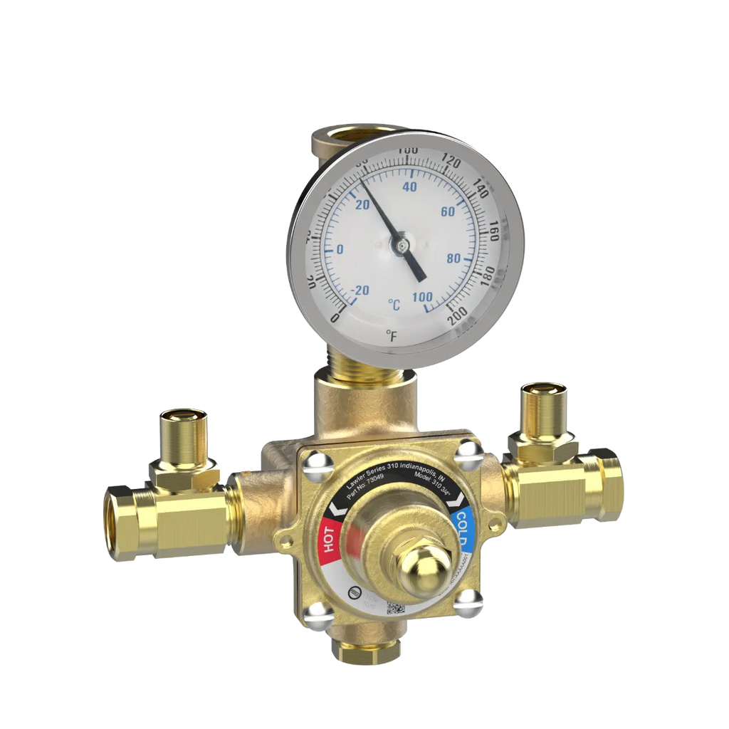 Lawler 31075 Piped Thermometer Mixing Valve 73049 plumbEstore