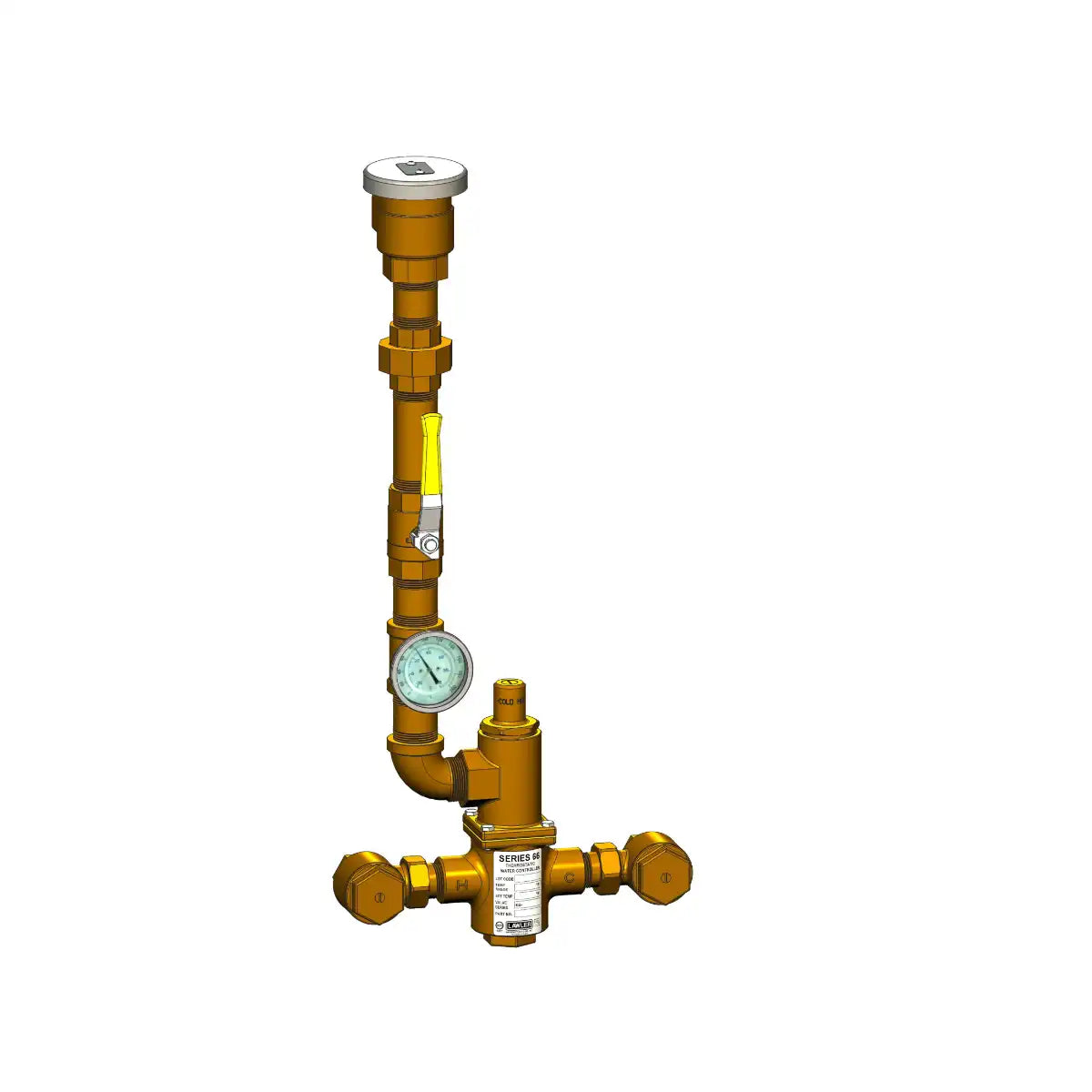 Lawler 83010 6650 Piped Thermometer Ball Valve Union Vacuum Breaker