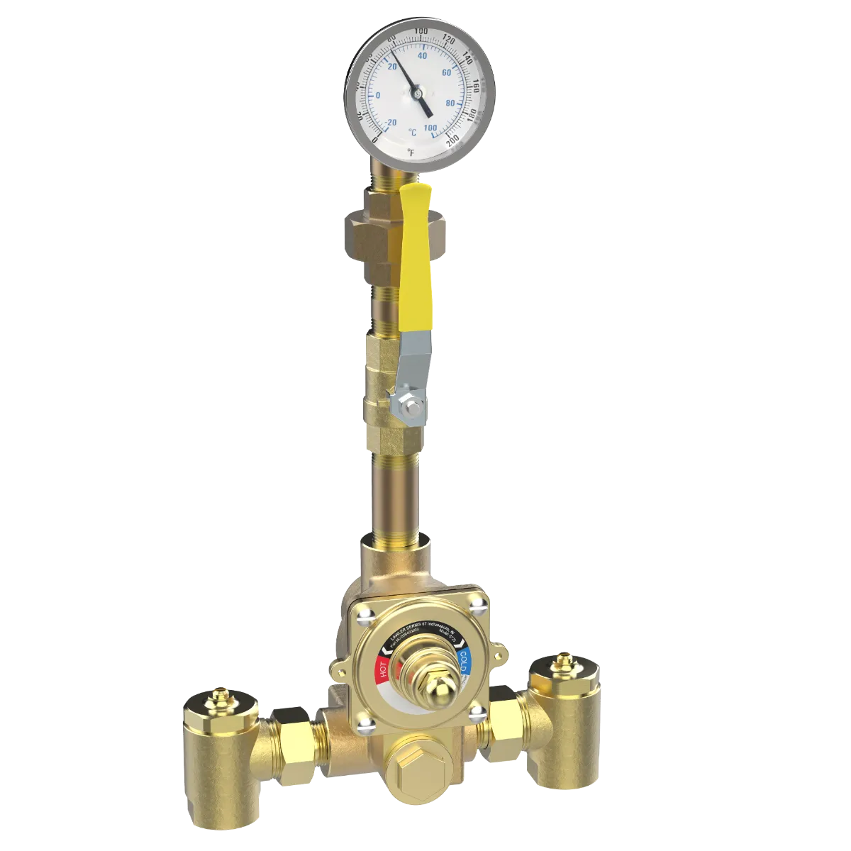 Lawler 84509 6725 Piped Thermometer Ball Valve Union