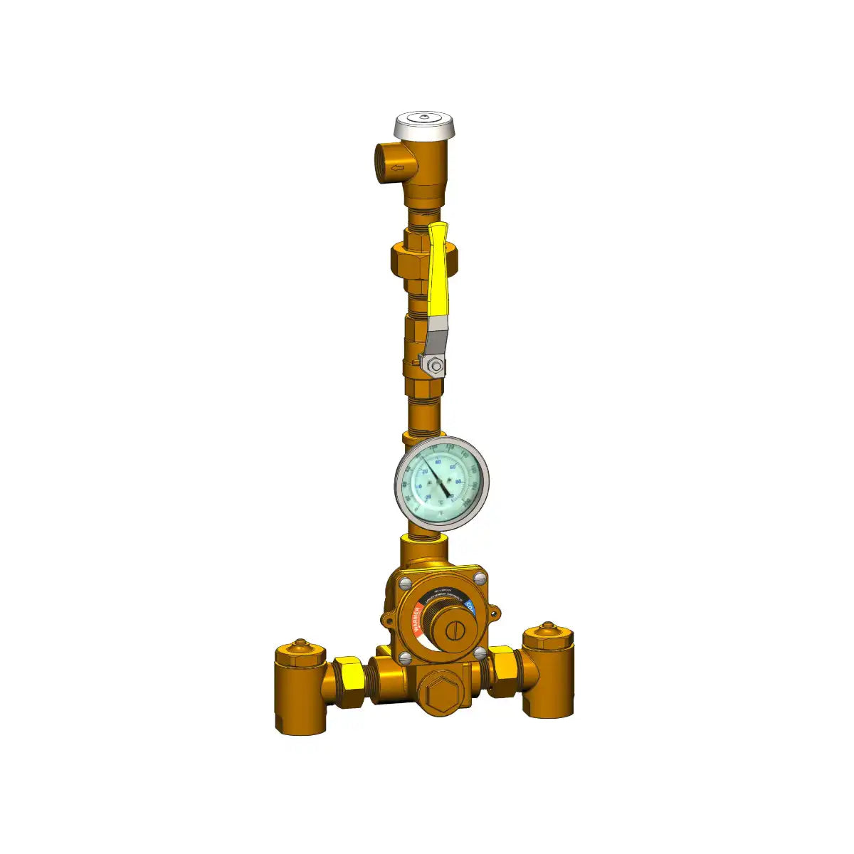 Lawler 84510 6710 Piped Thermometer Ball Valve Union Vacuum Breaker