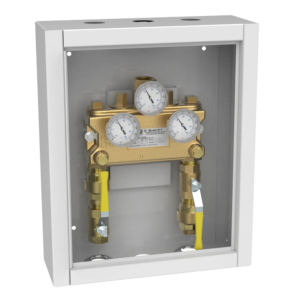 Lawler 911 Thermometer with Inlet Piping Cabinet 84701