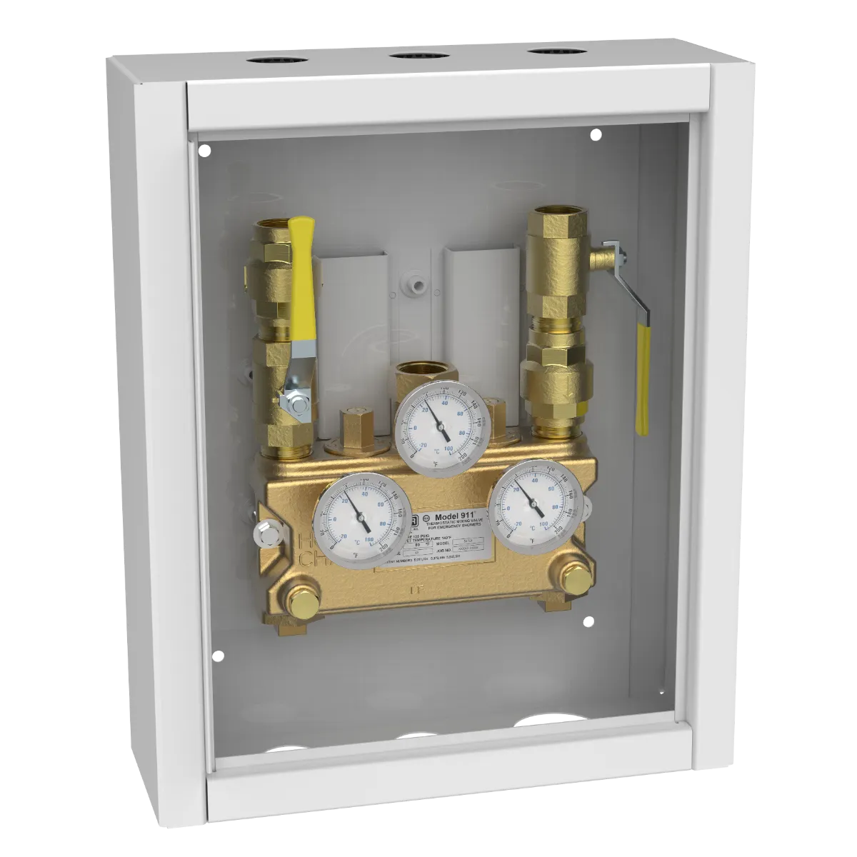 Lawler 911 Thermometer with Inlet Piping Cabinet 84701