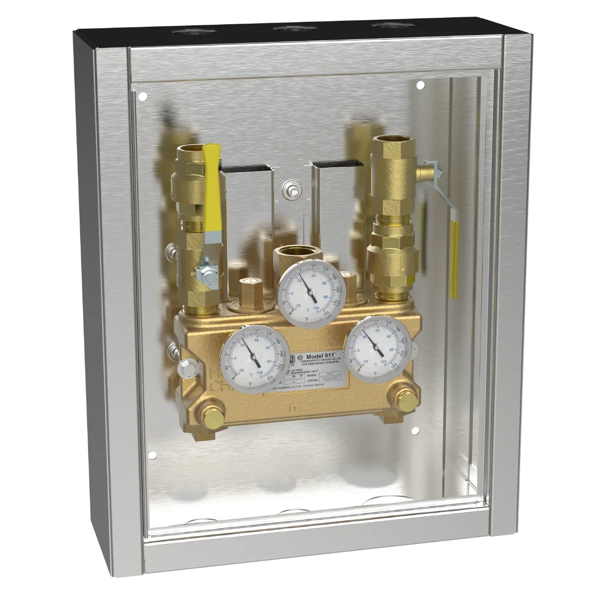 Lawler 911 Thermometer with Inlet Piping Cabinet 84701