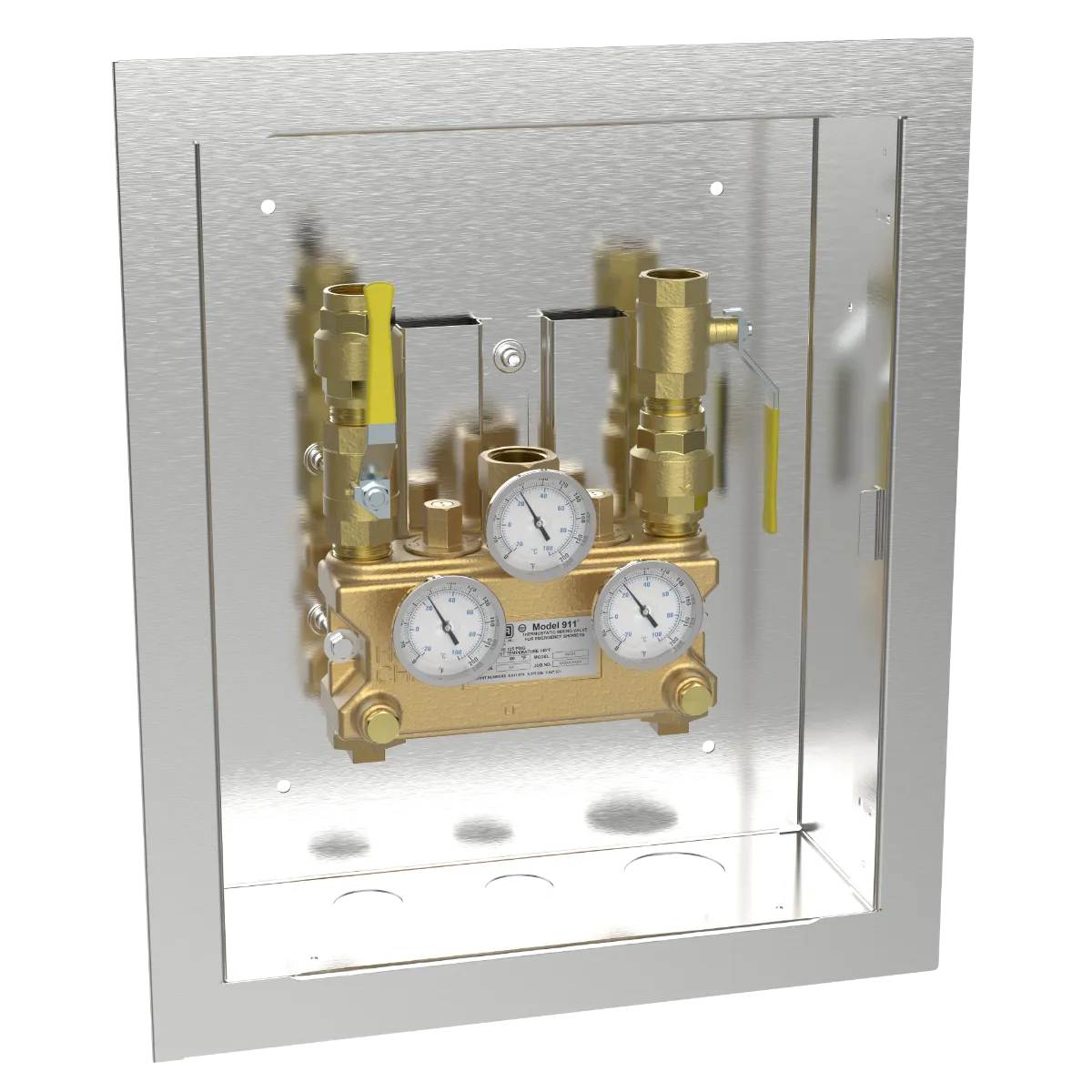 Lawler 911 Thermometer with Inlet Piping Cabinet 84701
