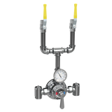 Lawler 1/2" Piped Thermometer Ball Valve Dual Out Shower Valve 85004