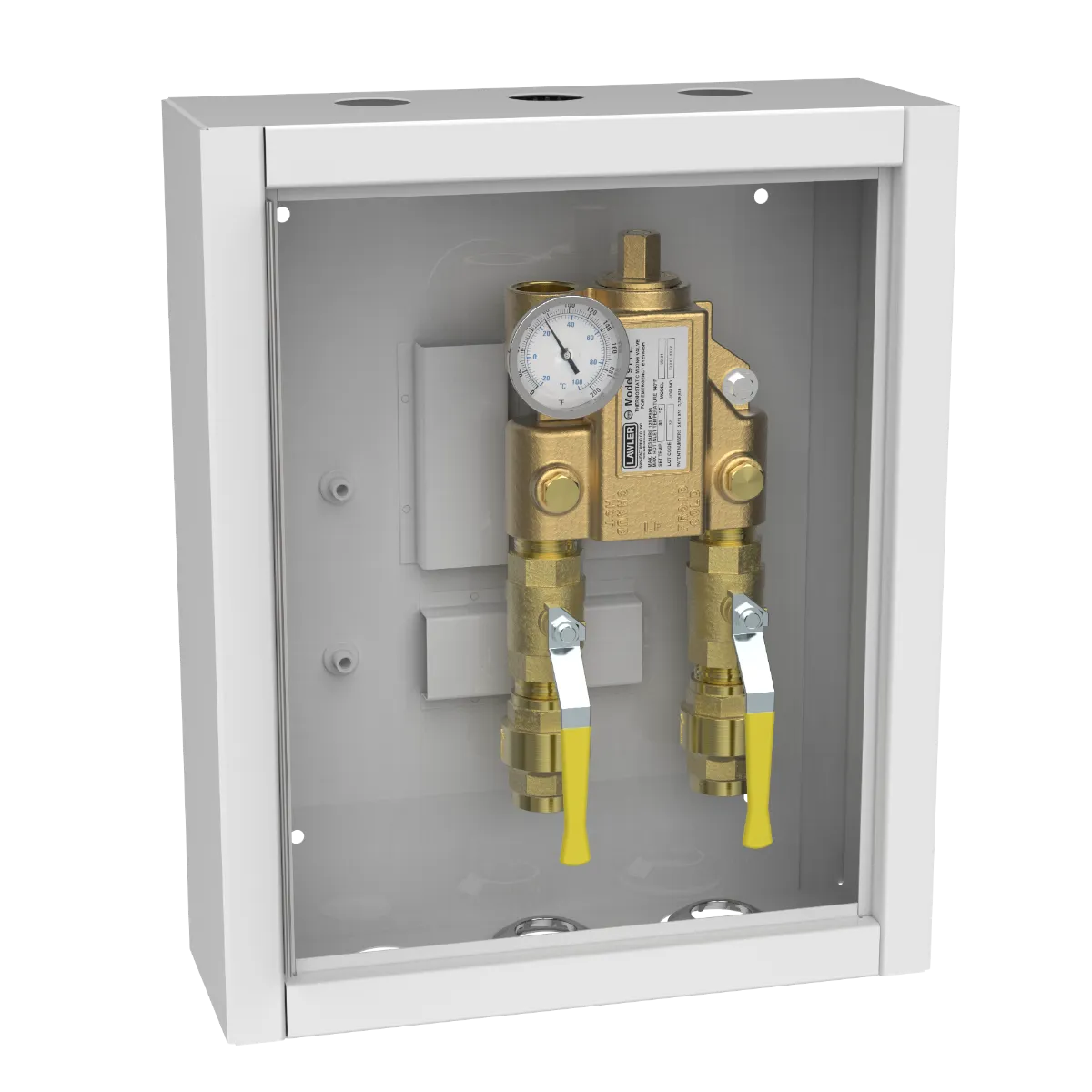 Lawler 911E Thermometer With Inlet Piping Cabinet 85801