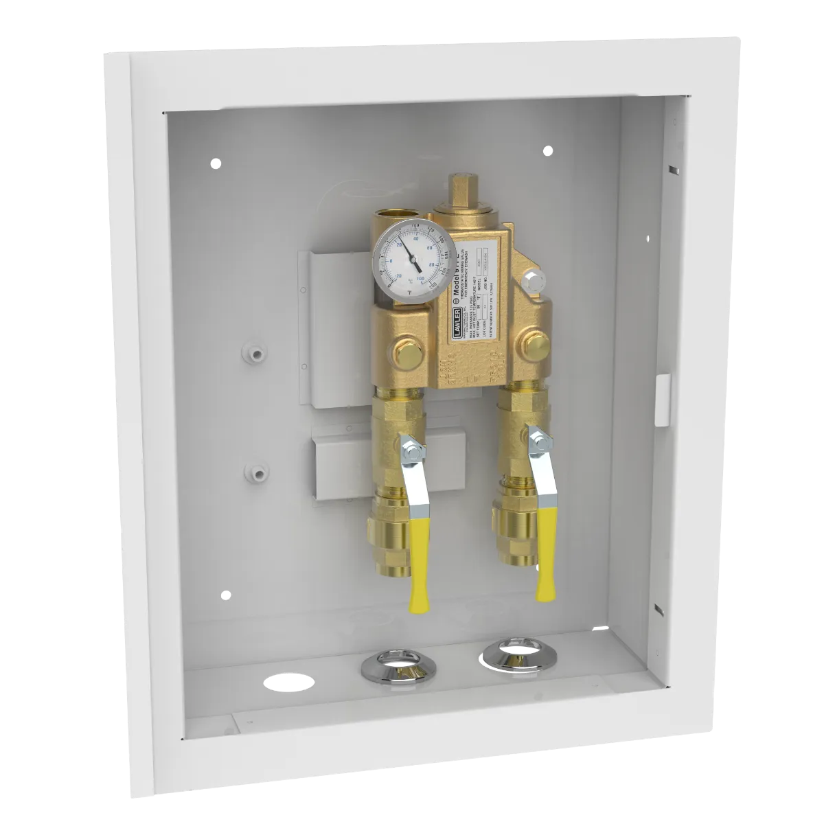 Lawler 911E Thermometer With Inlet Piping Cabinet 85801