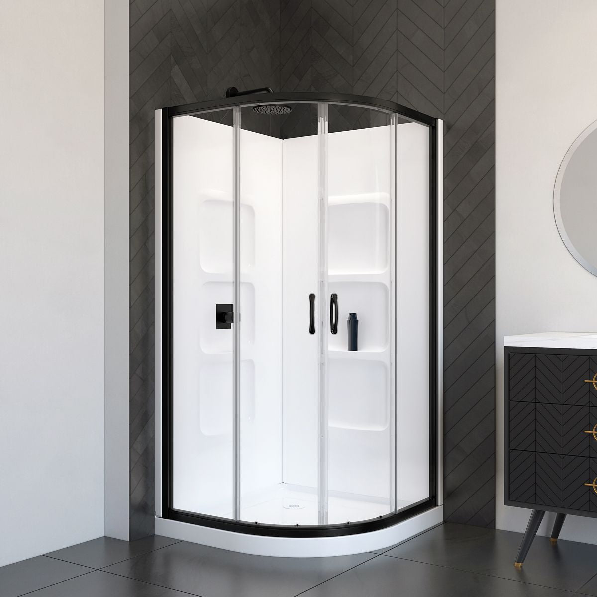 Mona-36-BLK-KIT Shower