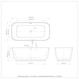 Mina-67-WHT Freestanding Bathtub