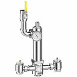 Lawler 86108-05 Series 805 High-Low Mixing Valve With Thermometer & Shutoff Polished Chrome
