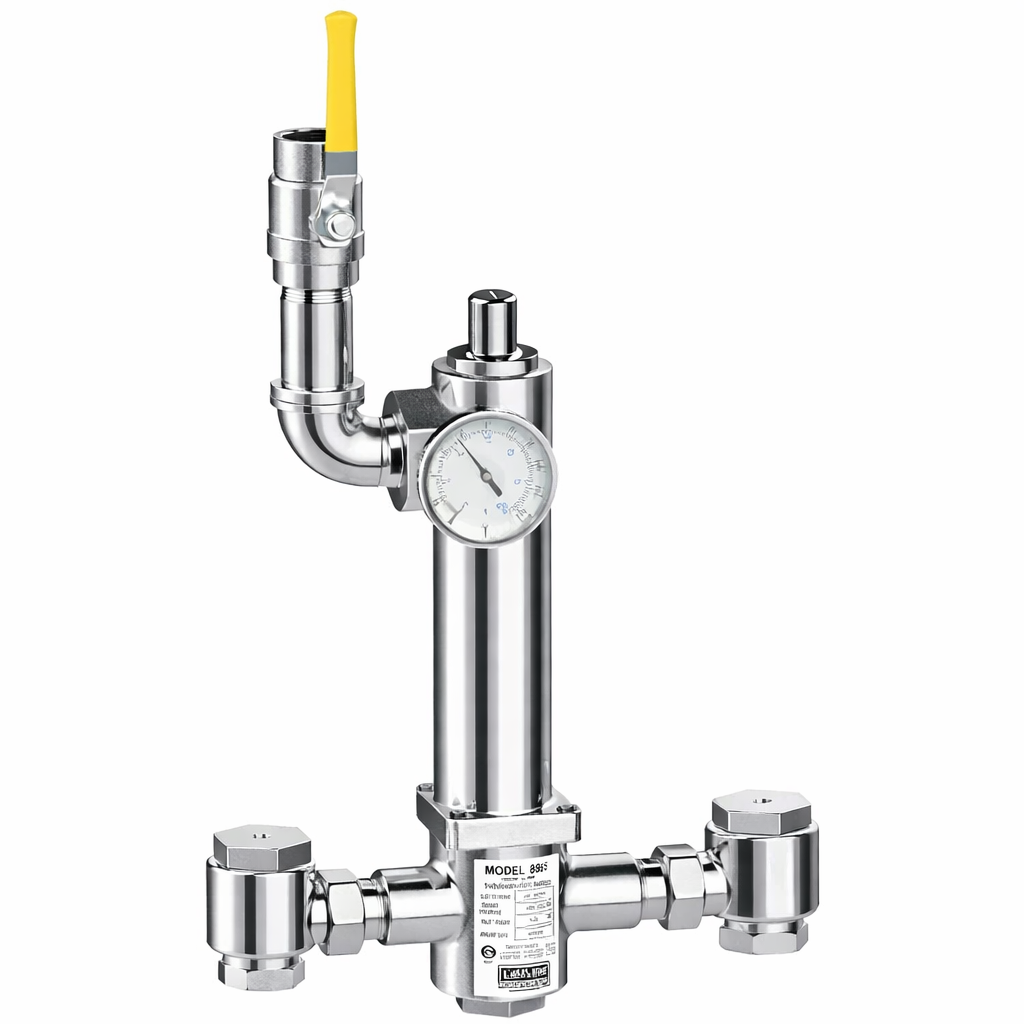 Lawler 86408-05 Series 803 High-Low Mixing Valve With Thermometer & Shutoff Polished Chrome