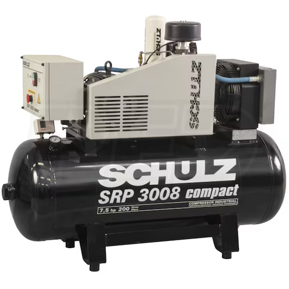 Schulz SRP 3008 Compact - 7.5-HP 60-Gallon Open Rotary Screw Air Compressor (460V 3-Phase) 970-3891-460