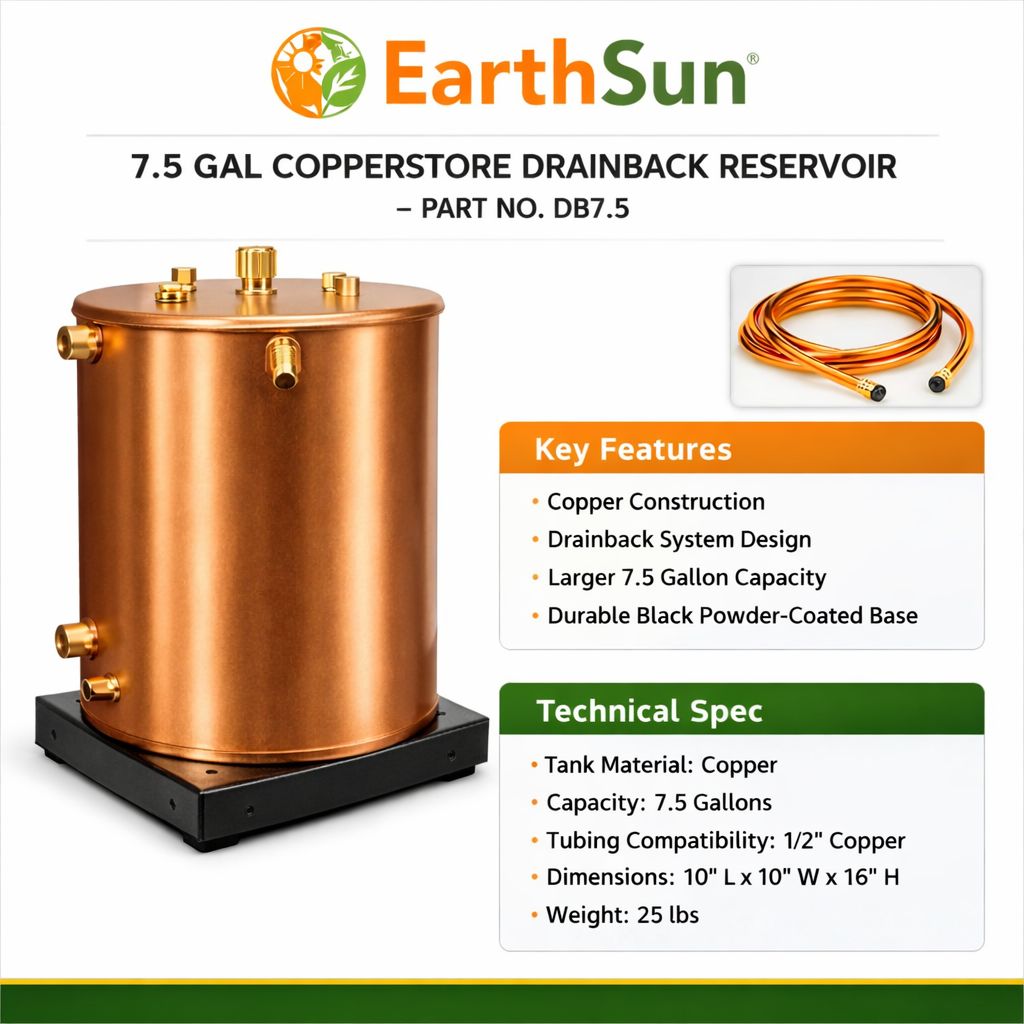 SunEarth CopperStor Drainback Reservoir 7.5 Gal