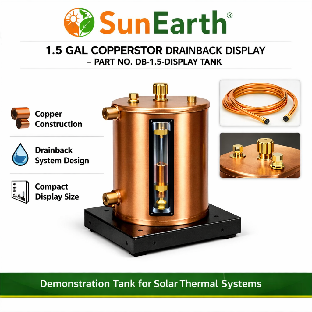 SunEarth CopperStor Drainback Display 1.5 Gal