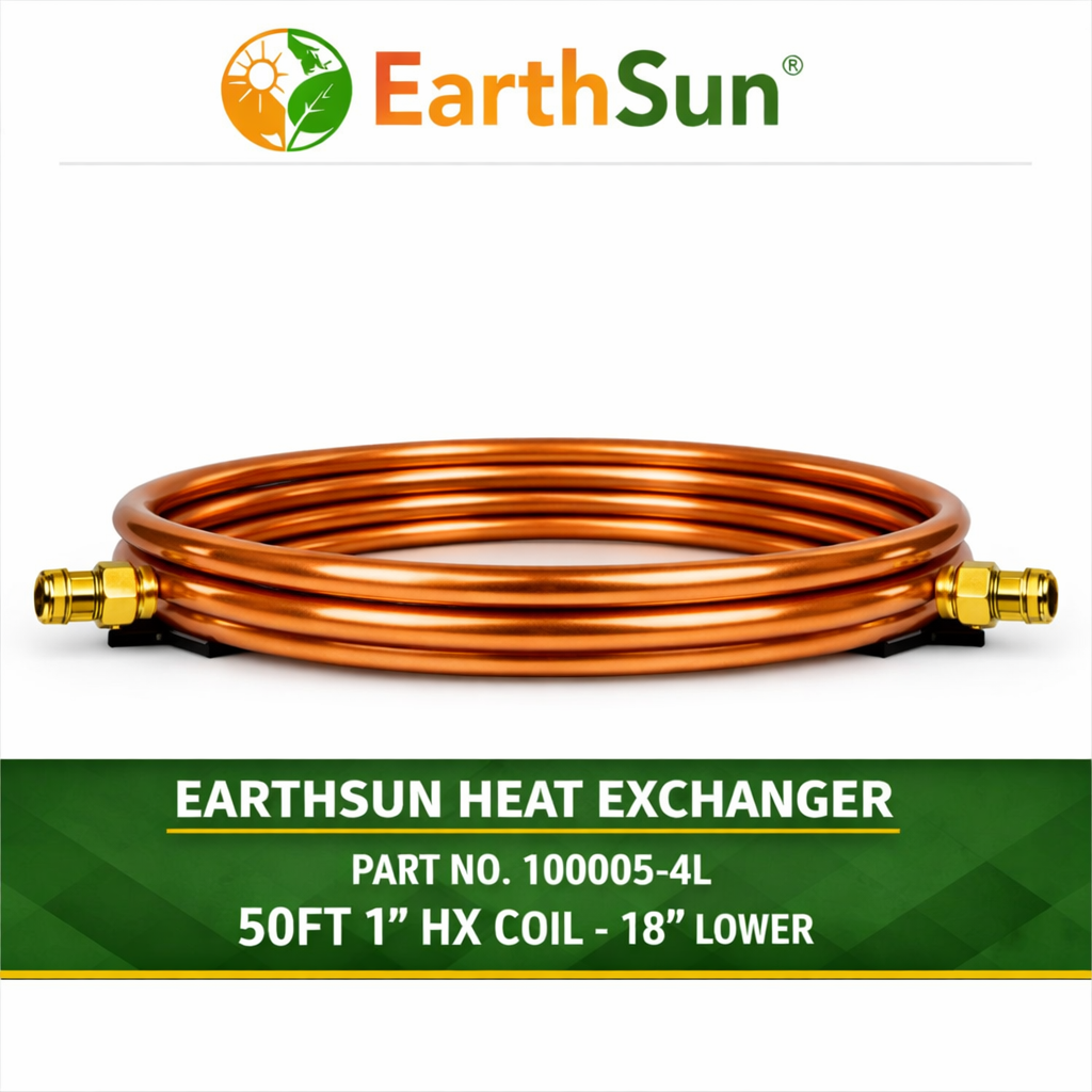SunEarth Heat Exchanger 50FT 1" HX Coil OD Lower