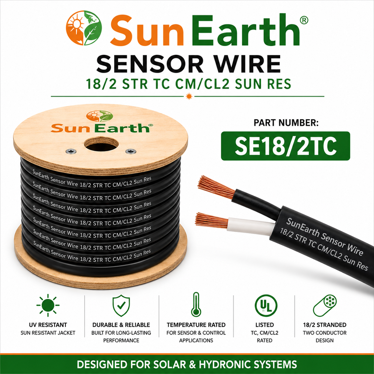 SunEarth Sensor Wire 18/2