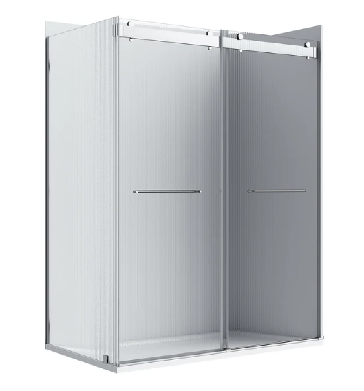 A&E Bath Flora 36x48 Fluted Glass Shower Kit