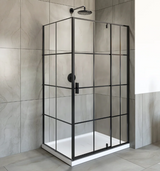 A&E Bath Vienna Black Matte Shower Kit 36x48