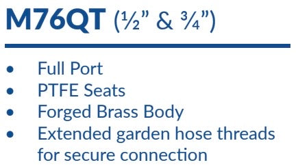 AV SignatureHD - Quarter Turn Hose Bibb FIP (M76QT 1/2" & 3/4") Box Qty: 25