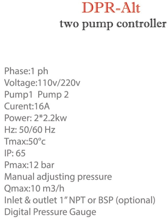 Gol DPR - ALT Two Pump Controller G1" ** NPT 115/220V50/60HZ 2.2Kw for 2 pump