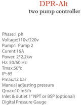 Gol DPR - ALT Two Pump Controller G1" ** NPT 115/220V50/60HZ 2.2Kw for 2 pump
