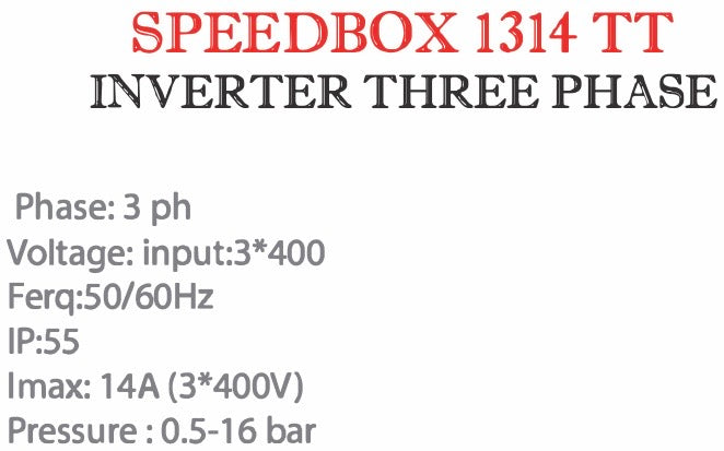 Gol SPEEDBOX - Inverter Three Phase 1314TT + TR10 -NPT- 400V 3ph 50/60